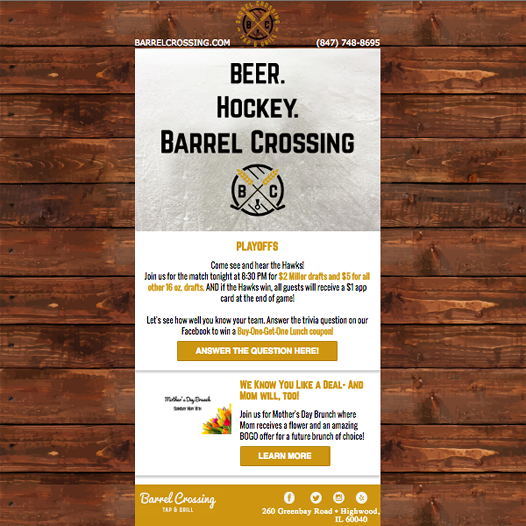 Barrel Crossing Email Campaign